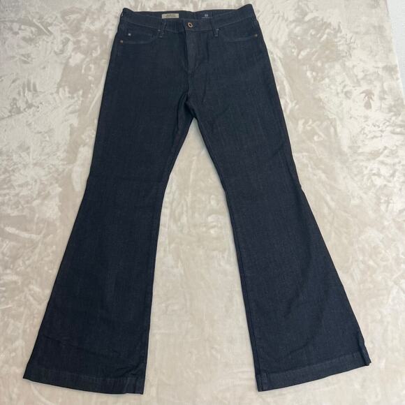 Adriano Goldschmied Jeans Womens 32P Blue Denim The Janis High Rise Flare Preppy - Picture 1 of 13